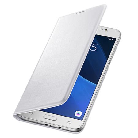 Official Samsung Galaxy J7 2016 Flip Wallet Cover - White