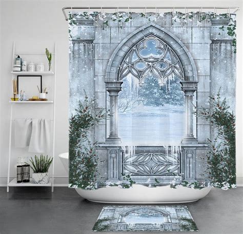 Inpercust Enchanting Winter Wonderland Waterproof Fabric Shower Curtain