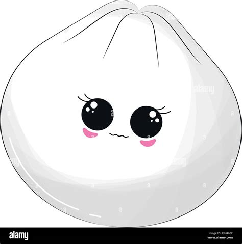 Cute Dumpling Character Cartoon Vector Illustration Stock Vector Image