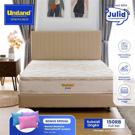 Promo Uniland Springbed Scania Pillowtop Kasur Spring Bed Full Set