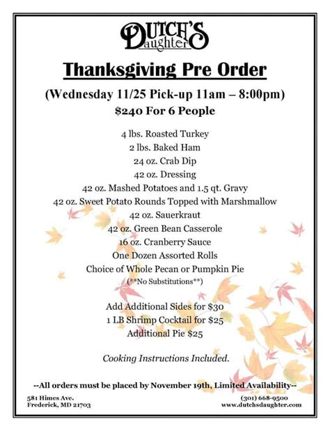 Thanksgiving Dinner To Go In Frederick Md And Nearby 2020 Housewives