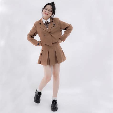 Áo khoác blazer croptop Hologram trắng đen nude nâu độn vai phong cách nữ sinh idol học đường
