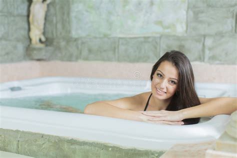 Woman Relaxing In The Hot Tub Stock Image Image Of Nature Body 38017755