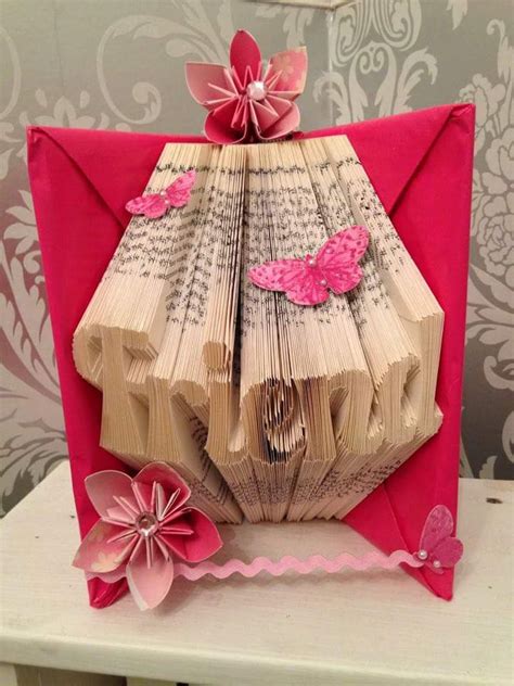 Friend Origami Book Fold Art Butterfly Flowers Ribbon Home Deco Etsy