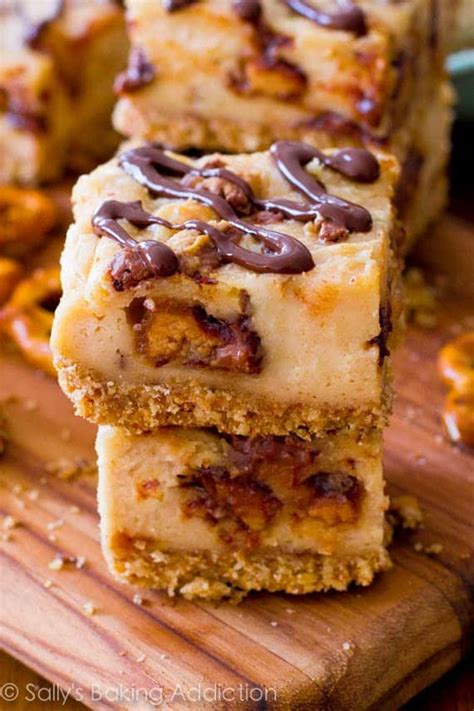 Peanut Butter Cup Pretzel Cheesecake Bars Sallys Baking Addiction