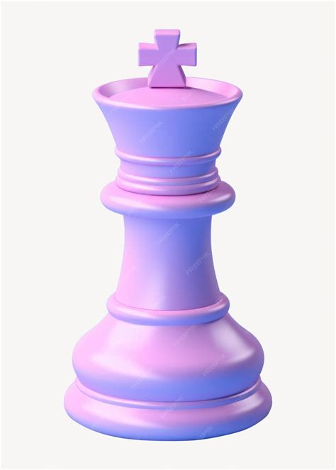 Purple Gradient Chess King Piece Premium Ai Generated Image