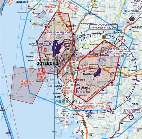 Sweden Rogers Data VFR ICAO Map 2024 Airmate Shop