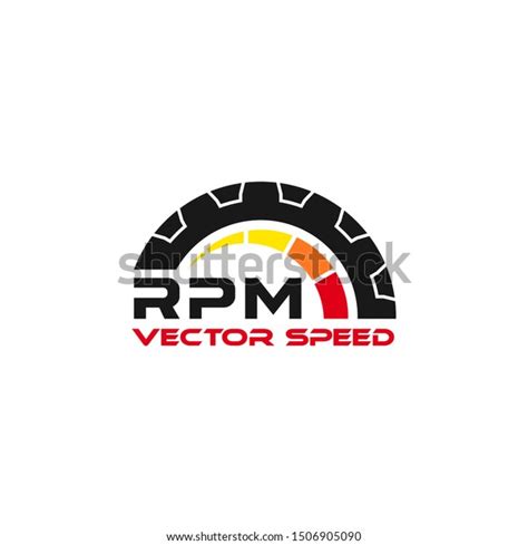 Rpm Vector Logo Graphic Abstract Modern Speedometer Stock Image