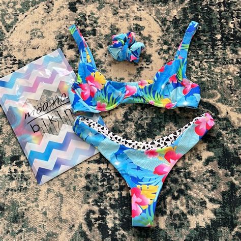 Moana Bikini Swim Moana Bikini Royal Aloha Reversible Set Poshmark