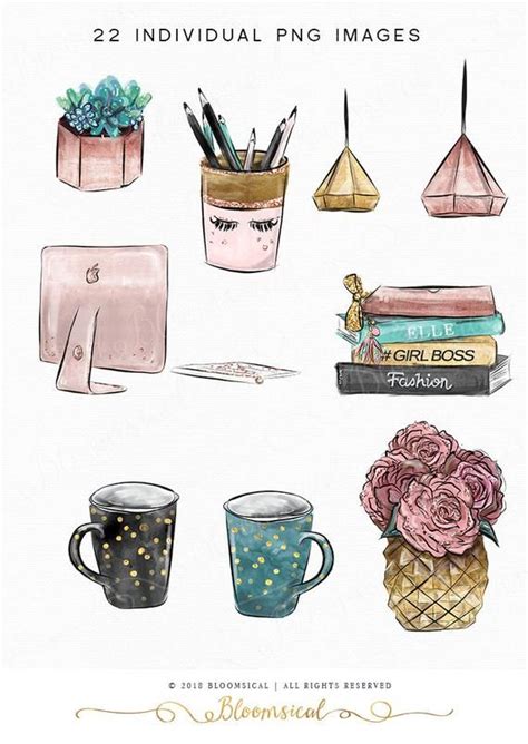 Boss Babe Clip Art Fashion Illustration Girl Boss Office Scene Books