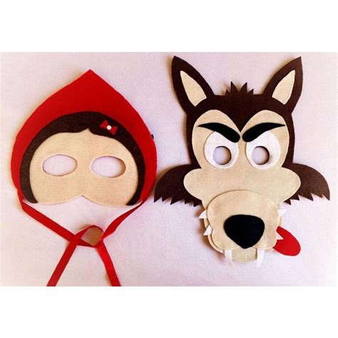 Chapeuzinho E Lobo Mau - Máscaras - Chapeuzinho vermelho e Lobo mau | Shopee Brasil
