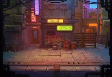cyberpunk city environment set  ruslana gus cyberpunk game