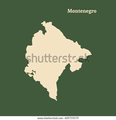 Outline Map Montenegro Isolated Vector Illustration Stock Vector