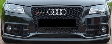 Audi A4 B8 Rs4 Style Grille 2008 2012 Gloss Black Red Power Motorsport