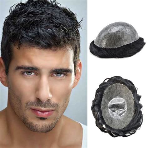 Toupee For Men Hair Piece European Human Hair Mens Toupee Injected Pu Hair