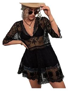 Mnriuocii Copricostume Donna Mare Curvy Abito Da Spiaggia Trasparente Bikini Coprire Vestito Da