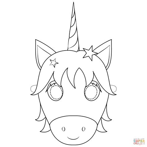 Unicorn Mask coloring page | Free Printable Coloring Pages