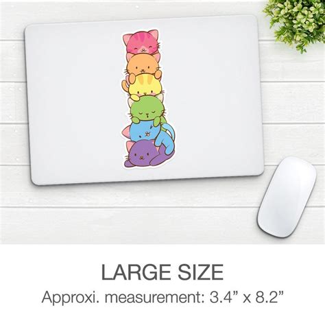 Cute Kawaii Cats Gay Pride Sticker Lgbtq Aesthetic Rainbow Etsy