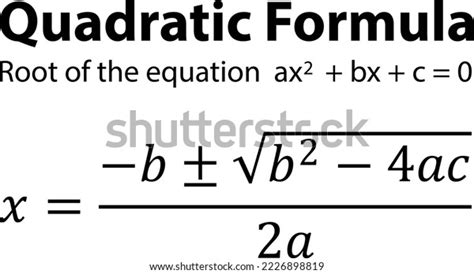Quadratic Formula Equation Vector Illustration Stock Vector (Royalty ...