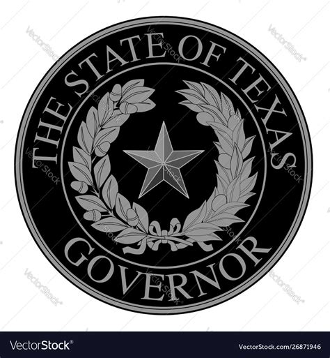 Texas state governor seal Royalty Free Vector Image