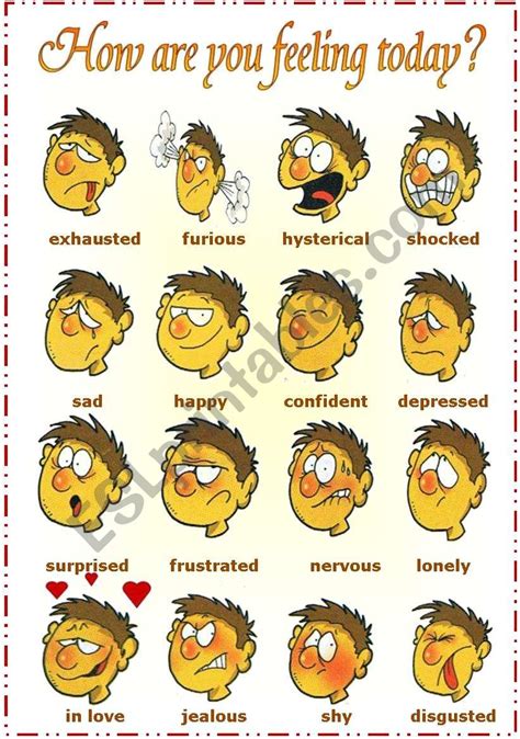 feeling today esl worksheet  vanda