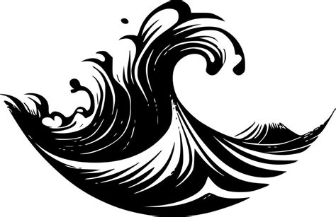 Wave, Black and White Vector illustration 24164559 Vector Art at Vecteezy