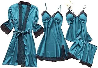 Body Lingerie Sexy Nachtjurk Vrouwen Set Zijde Pyjama Ondergoed Robe Kant Lingerie Gewatteerd