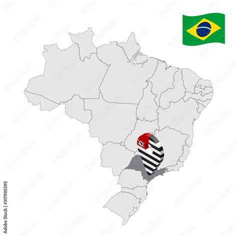 Grafika Wektorowa Stock Location Of Sao Paulo On Map Brazil 3d Sao