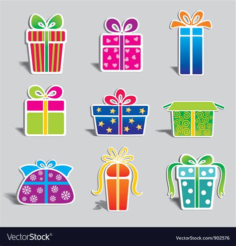 Set of colorful gift boxes Royalty Free Vector Image