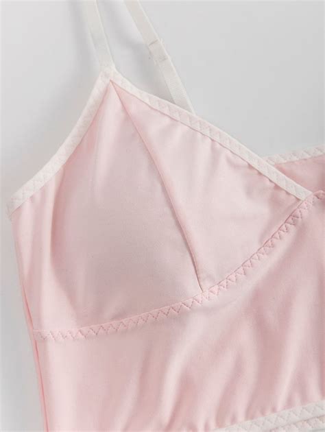 Contrast Piping Bralette Lingerie Set