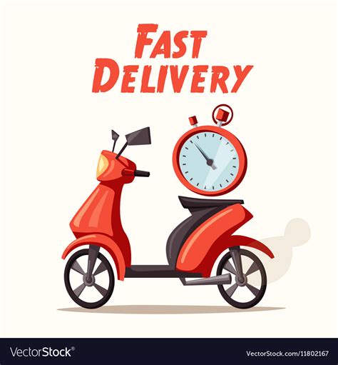 Fast And Free Delivery Cartoon Royalty Free Vector Image