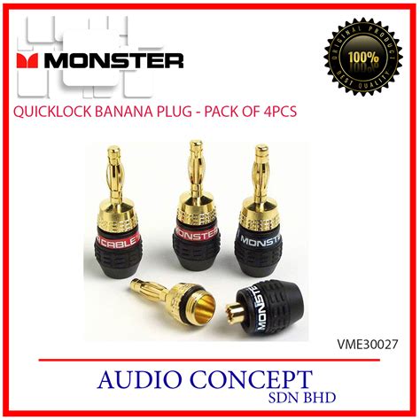 Monster Quicklock Banana Plug Pack Of Pcs Audio Concept