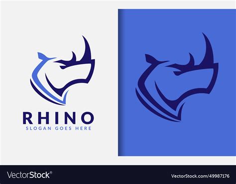 Simple Minimalist Rhino Logo Design Flat Logo Vector Image