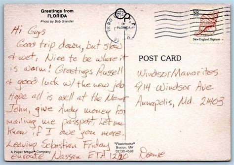 S Girl Fringe Bikini GUY Swim Trunks Florida Sexy Risque X Postcard United States