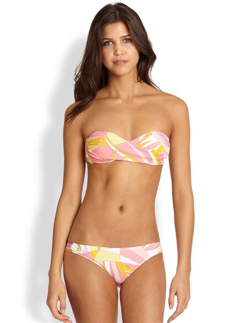 Lyst Emilio Pucci Twopiece Bandeau Bikini In Pink