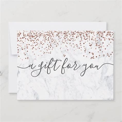 Rose Gold White Marble Elegant Gift Certificate Zazzle Gift