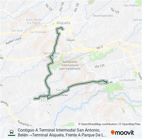 Alajuela San Rafael San Antonio De Bel N Y Ramales Route Schedules