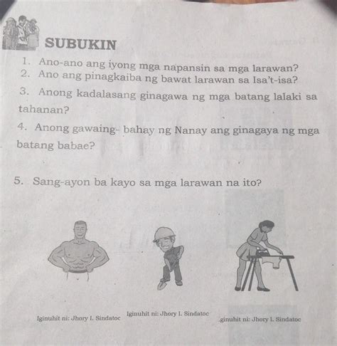 Subukin Ano Ano Ang Iyong Mga Napansin Sa Mga Larawan Ano Ang