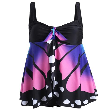 Muqgew Butterfly Sexy Bikini Set Women Swimsuit Female Swimwear Printing Tankini Push Up Bathing