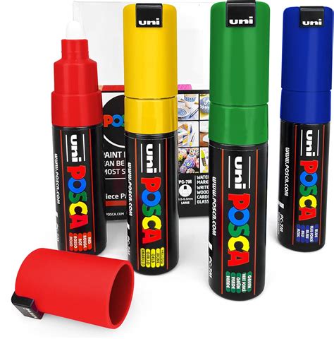 Buy Uni Posca Pc 7m Art Paint Markers Set Of 4 In Plastic Wallet