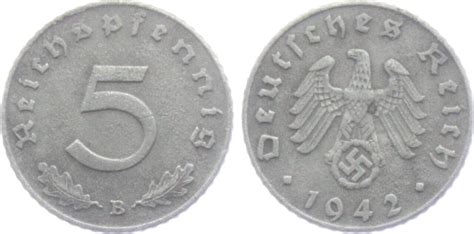 Drittes Reich Reichspfennig B Reichspfennig Mit Hakenkreuz