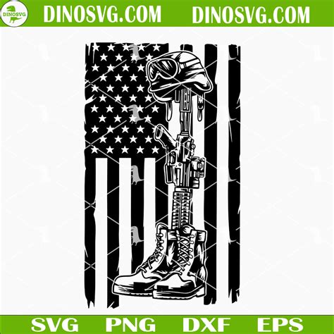 Fallen Soldier Tribute American Flag SVG, Veteran SVG, Soldier Files For Cricut - DinoSvg