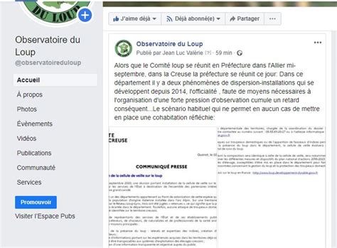les donnees de lobservatoire du loup sur facebook observatoire du loup