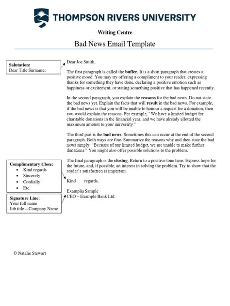 Bad News Email Template Pdf