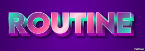 Routine Text Effect And Logo Design Word