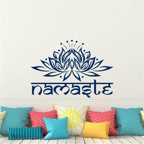 Lotus Flower Wall Decal Yoga Namaste Yoga Meditation Wall Etsy