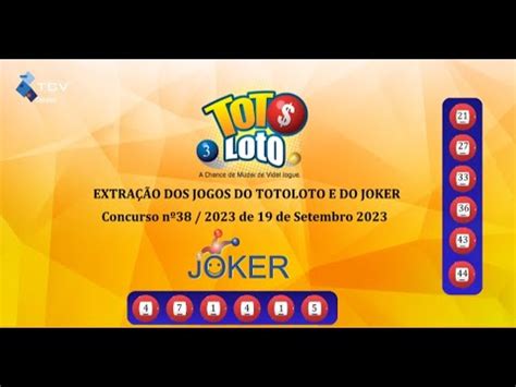 Extração do Totoloto Joker 19 setembro 2023 YouTube