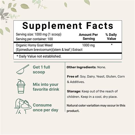 Maximum Strength Organic Pure Horny Goat Weed With Active Icariins For Men And Women Grams