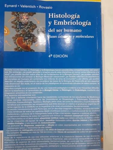 Histología Y Embriología Del Ser Humano 4 Edición Eynard 9 000 en