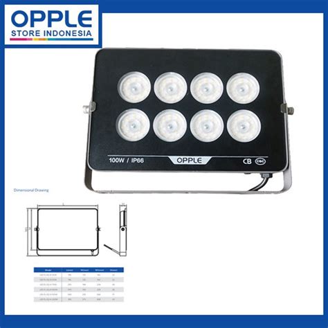 Promo LED Floodlight EQ III 100W Kuning 3000K OPPLE Lampu Sorot Cicil 0